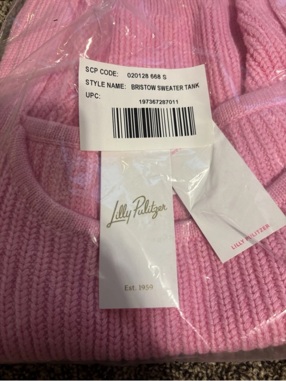 Lilly Pulitzer Pink Ribbed Scoop-Neck Sweater Tank - Picture 2 of 5